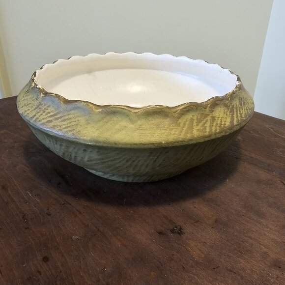 McCoy Pottery 1960s Bronze Glaze Over Mid Century Planter Bowl #M7 MCM - Picture 1 of 7